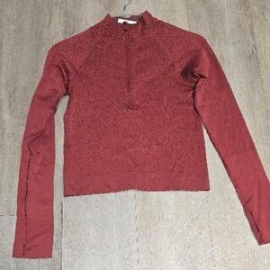 Red Lululemon half-zip with thumb holes size xs-small